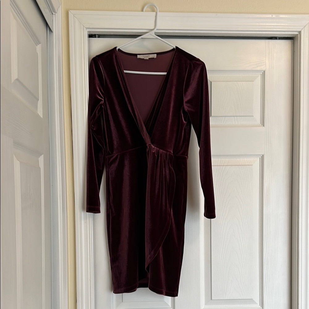 Elegant Burgundy Velvet Dress
